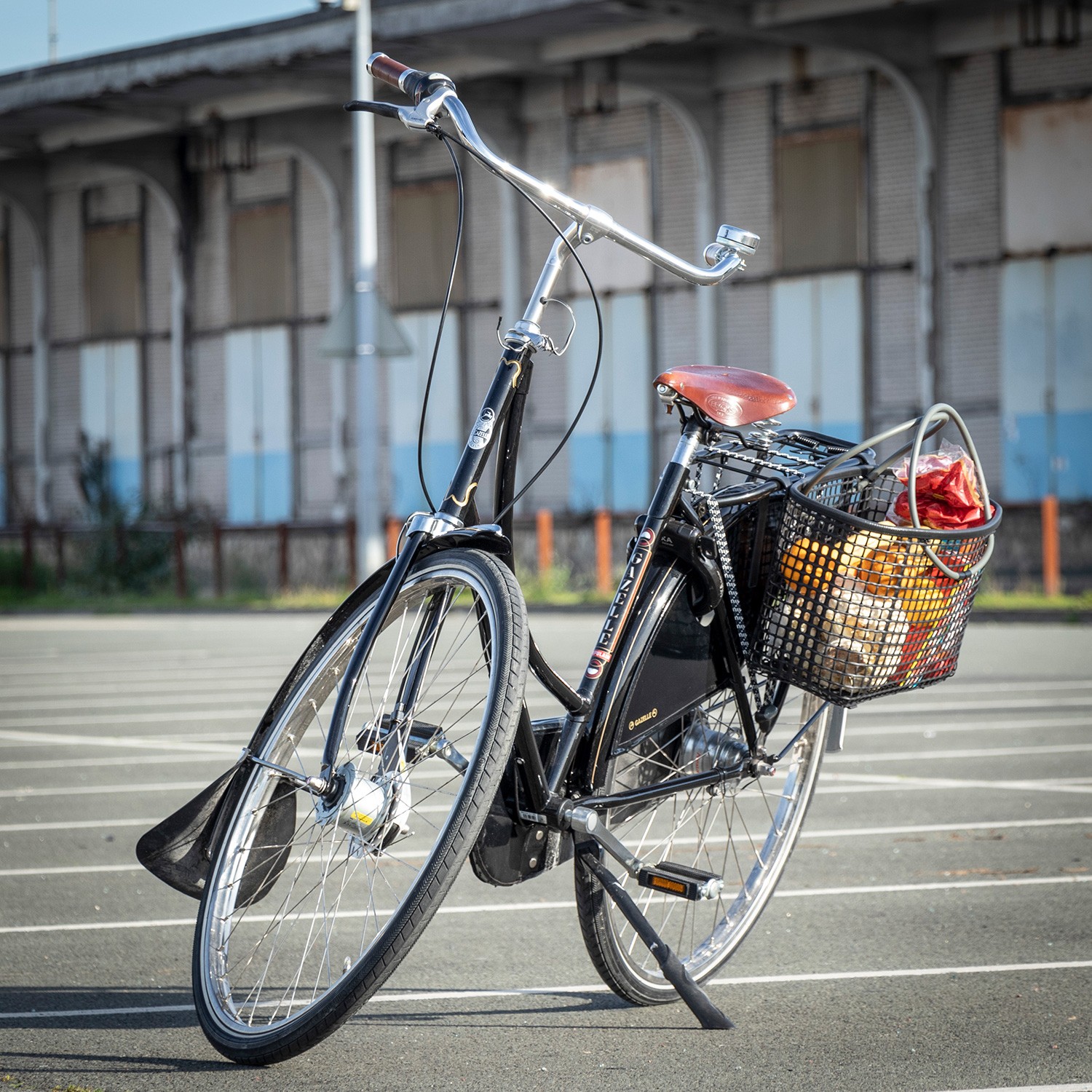 Panier à vélo rond en osier brut avec sangles - Sport